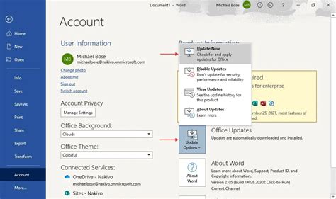 how to update office 365.